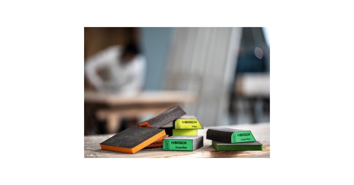 Bosch EXPERT S470 Combi Schleifblock-Set, 3-teilig, Schleifschwamm(mehrfarbig, 97 x 69 x 26mm)