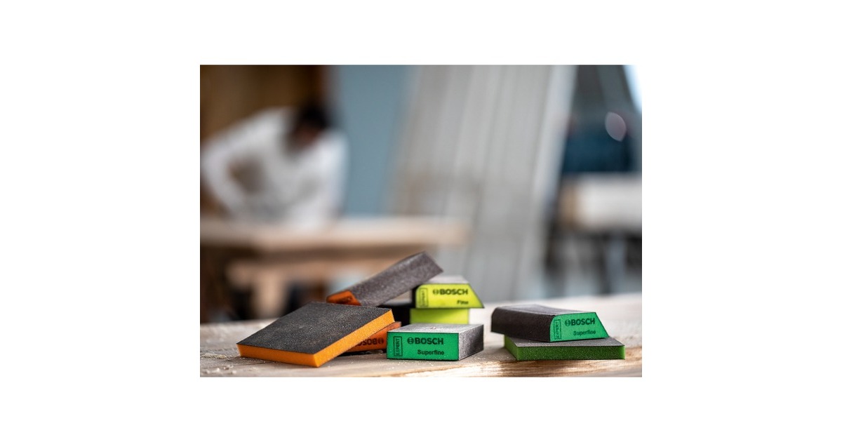 Bosch EXPERT S473 Standard Schleifpad-Set, 3-teilig, Schleifschwamm(mehrfarbig, 98 x 120 x 13mm)