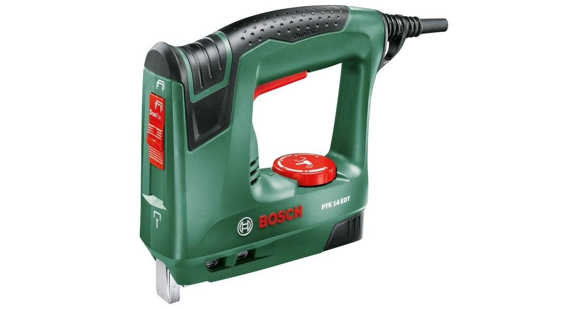 Bosch Elektrotacker PTK 14 EDT(grün, inkl. 1.000 Klammern (Typ 53, Länge 10mm), Retail)