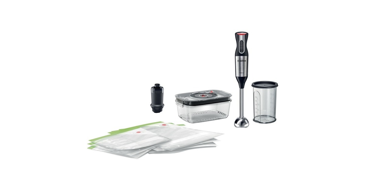 Bosch ErgoMixx Style MS6CM61V2, Stabmixer(edelstahl/schwarz, Inkl. Vakuum-Set)