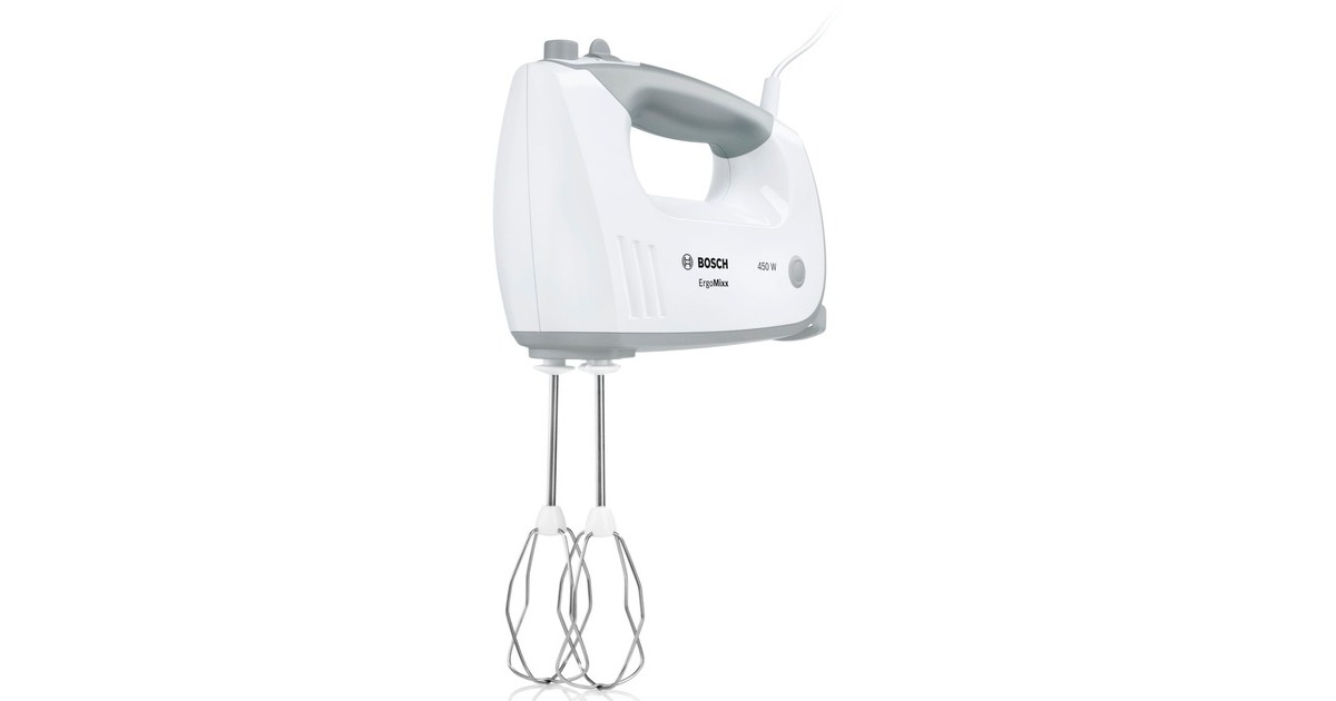 Bosch ErgoMixx standn'bowl MFQ 36460, Handmixer(weiß/grau, inkl. Kunststoffrührschüssel)