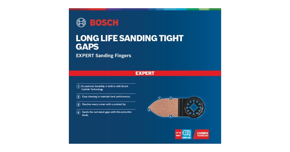 Bosch Expert Carbide Schleiffinger AVZ 32 RT10 MultiMaterial, 53mm, Schleifscheibe(Starlock, K100)