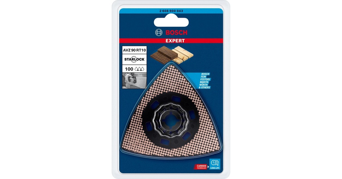 Bosch Expert Carbide Schleifplatte AVZ 90 RT10 MultiMaterial, Ø 90mm, Schleifscheibe(Starlock, K100)