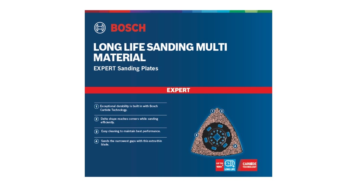 Bosch Expert Carbide Schleifplatte AVZ 90 RT4 MultiMaterial, Ø 90mm, Schleifscheibe(Starlock, K40)