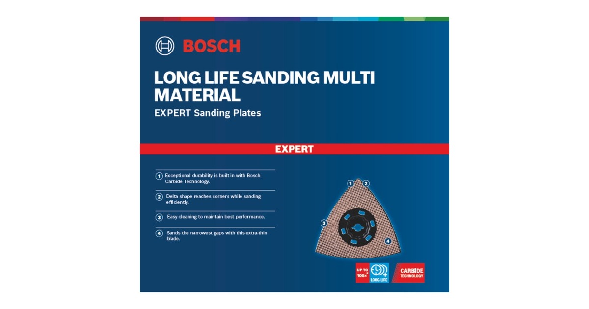Bosch Expert Carbide Schleifplatte MAVZ 116 RT10 MultiMaterial, Ø 116mm, Schleifscheibe(Starlock Max, K100)