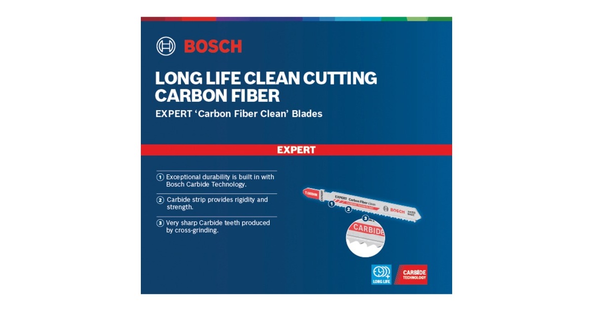 Bosch Expert Carbide Stichsägeblatt T 108 BHM 'Carbon Fiber Clean'(3 Stück)