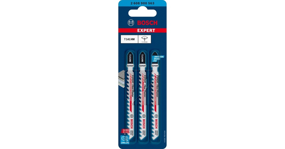 Bosch Expert Carbide Stichsägeblatt T 141 HM 'Fiber Plaster'(3 Stück)