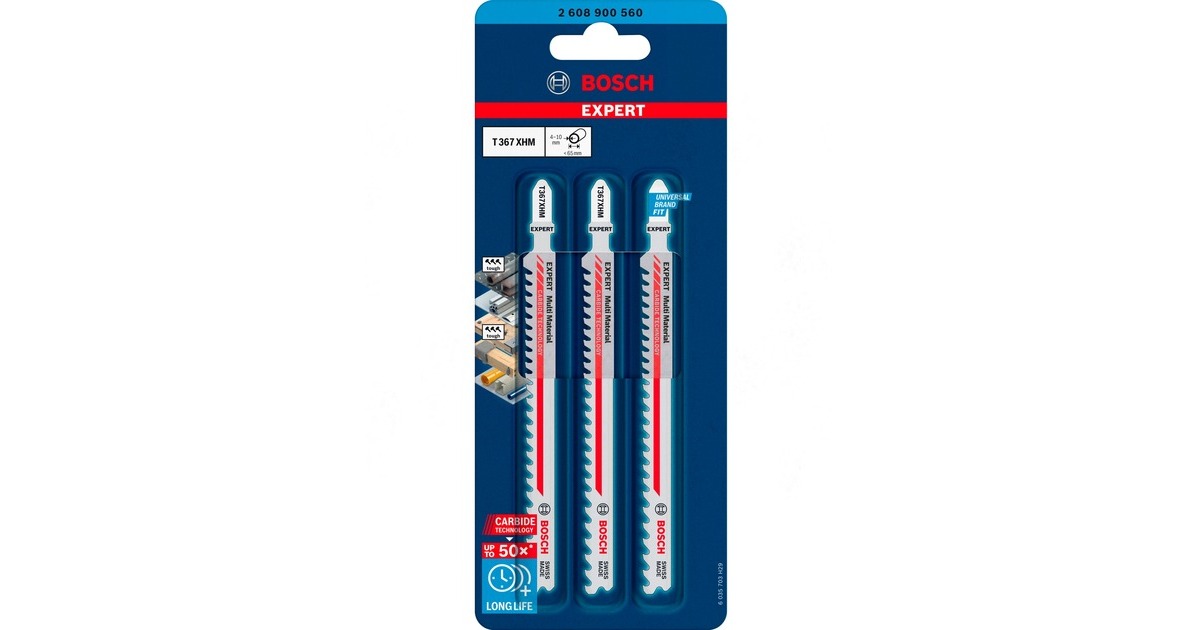 Bosch Expert Carbide Stichsägeblatt T 367 XHM 'Multi Material'(3 Stück)