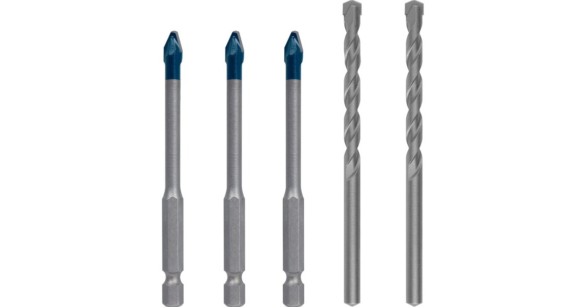 Bosch Expert HEX-9 HardCeramic Bohrer Mixed-Set, Ø 6mm, Bohrer-Satz(5-teilig, inkl. 2 CYL-3-Betonbohrer)
