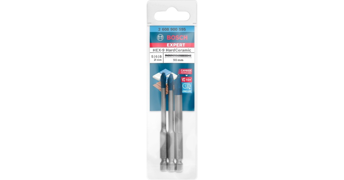 Bosch Expert HEX-9 HardCeramic Bohrer-Satz, 3-teilig(Ø 5 / 6 / 8mm)