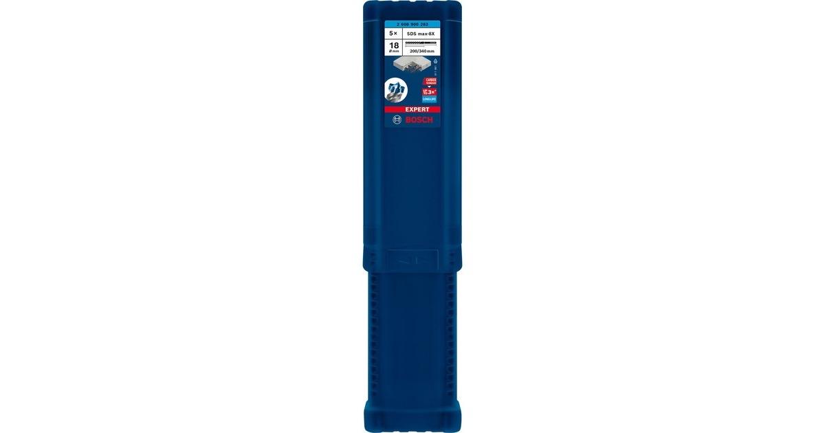 Bosch Expert Hammerbohrer SDS-max-8X, Ø 18mm(5 Stück, Arbeitslänge 200mm)