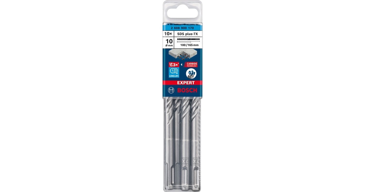 Bosch Expert Hammerbohrer SDS-plus-7X, Ø 10mm, 10 Stück(Arbeitslänge 100mm)