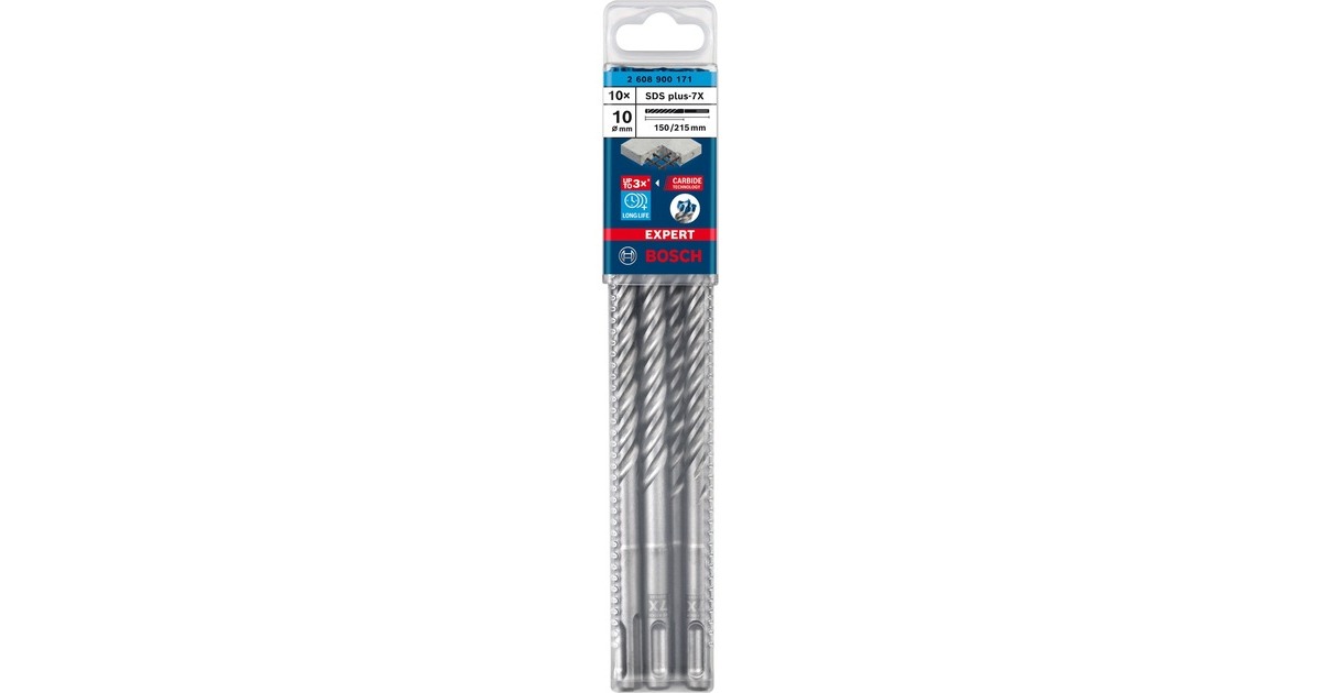 Bosch Expert Hammerbohrer SDS-plus-7X, Ø 10mm, 10 Stück(Arbeitslänge 150mm)