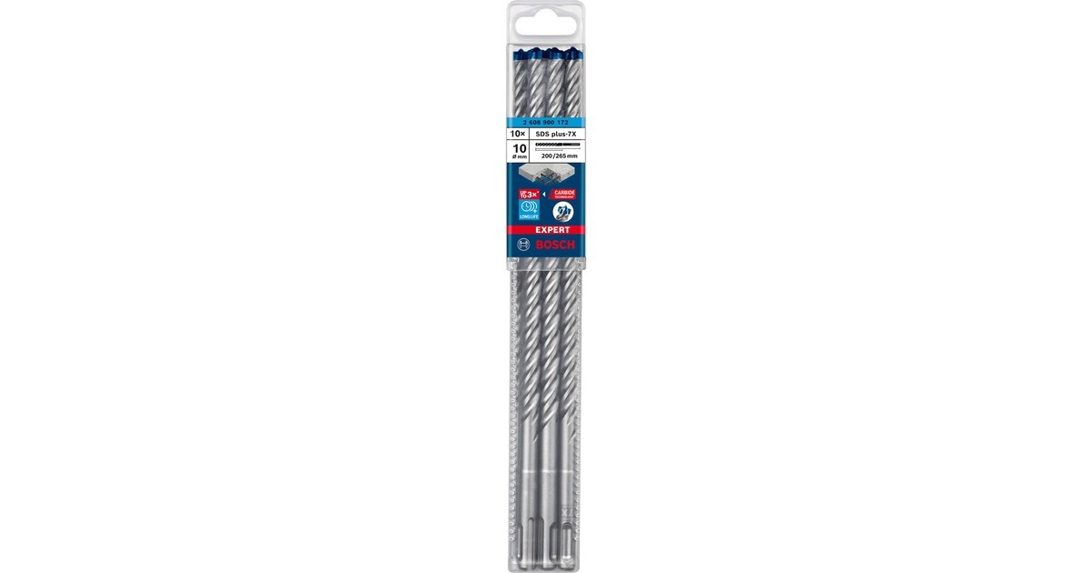 Bosch Expert Hammerbohrer SDS-plus-7X, Ø 10mm, 10 Stück(Arbeitslänge 200mm)