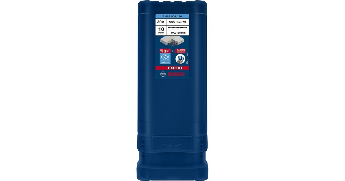 Bosch Expert Hammerbohrer SDS-plus-7X, Ø 10mm, 30 Stück(Arbeitslänge 100mm)