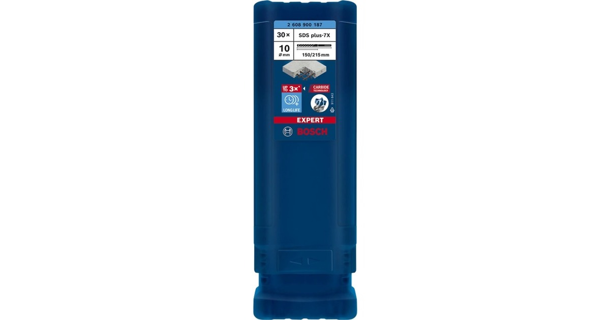 Bosch Expert Hammerbohrer SDS-plus-7X, Ø 10mm, 30 Stück(Arbeitslänge 150mm)