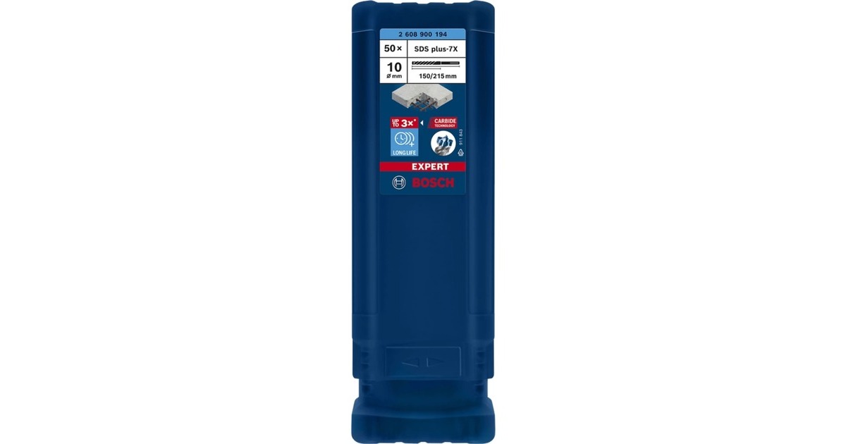 Bosch Expert Hammerbohrer SDS-plus-7X, Ø 10mm, 50 Stück(Arbeitslänge 150mm)