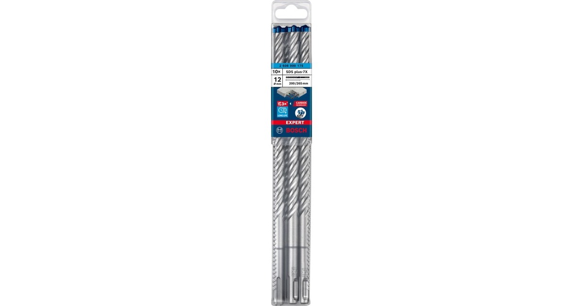 Bosch Expert Hammerbohrer SDS-plus-7X, Ø 12mm, 10 Stück(Arbeitslänge 200mm)