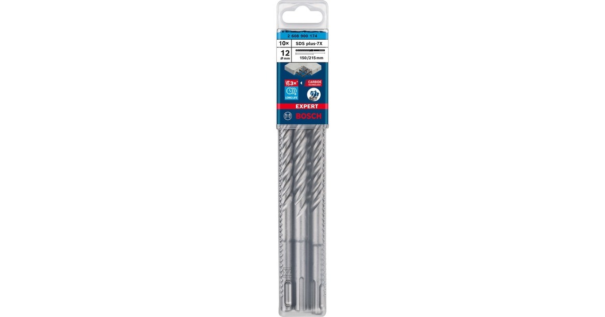 Bosch Expert Hammerbohrer SDS-plus-7X, Ø 12mm, 10 Stück(Arbeitslänge 150mm)