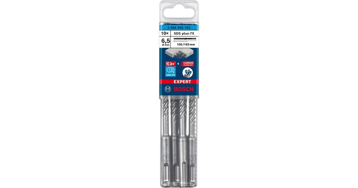 Bosch Expert Hammerbohrer SDS-plus-7X, Ø 6,5mm, 10 Stück(Arbeitslänge 100mm)