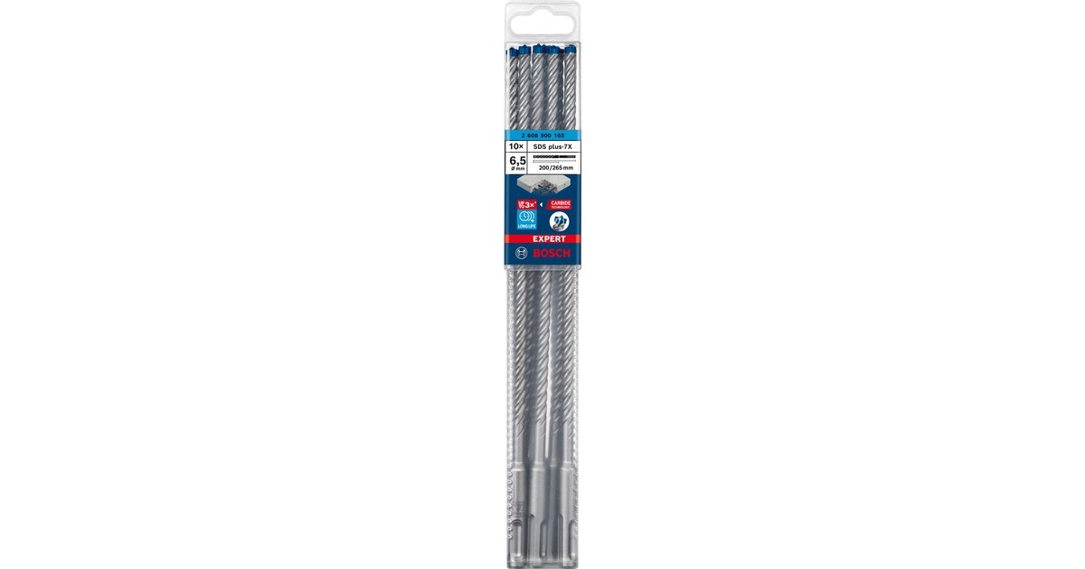 Bosch Expert Hammerbohrer SDS-plus-7X, Ø 6,5mm, 10 Stück(Arbeitslänge 200mm)