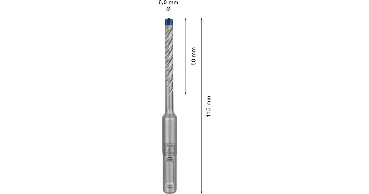 Bosch Expert Hammerbohrer SDS-plus-7X, Ø 6mm, 30 Stück(Arbeitslänge 50mm)