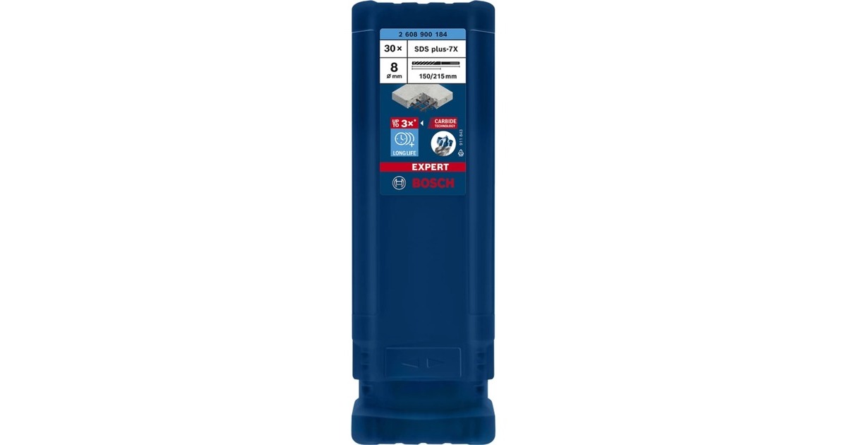 Bosch Expert Hammerbohrer SDS-plus-7X, Ø 8mm, 30 Stück(Arbeitslänge 150mm)
