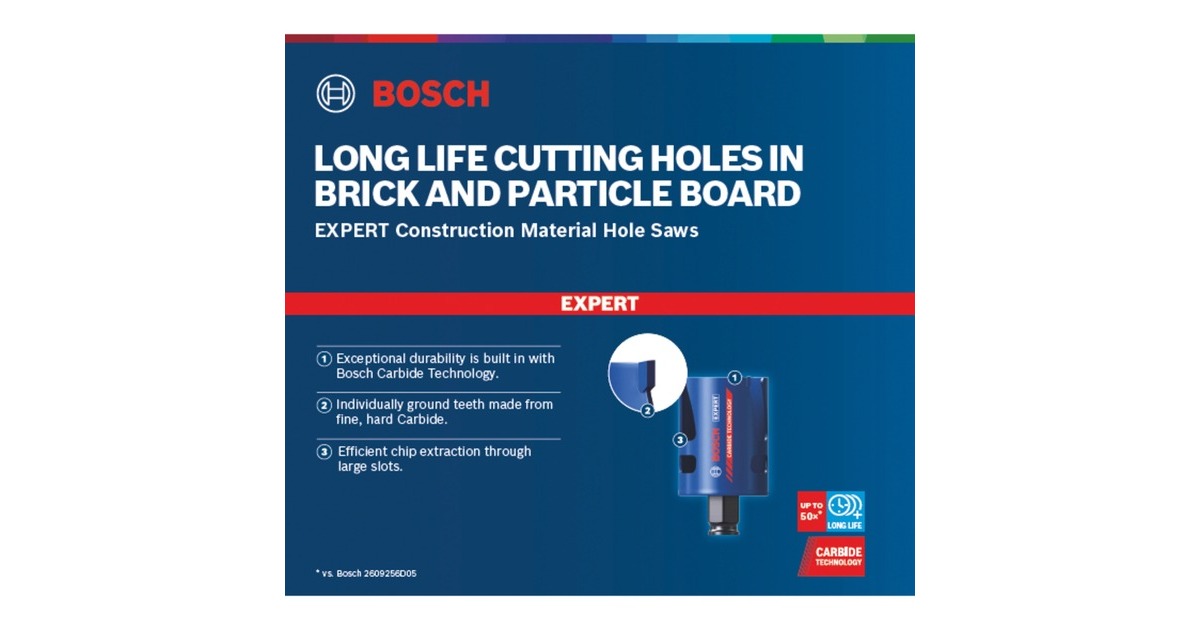 Bosch Expert Lochsägen-Set 'Construction Material', Ø 20-64mm, 10-teilig(mit Power Change Plus Adapter, Koffer)
