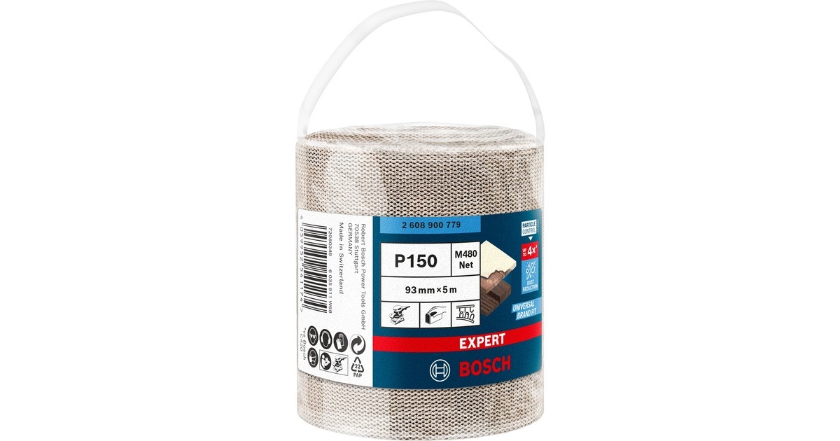 Bosch Expert M480 Netzschleifrolle 93mm, K150, Schleifblatt(5 Meter Rolle, auch zum Handschleifen)