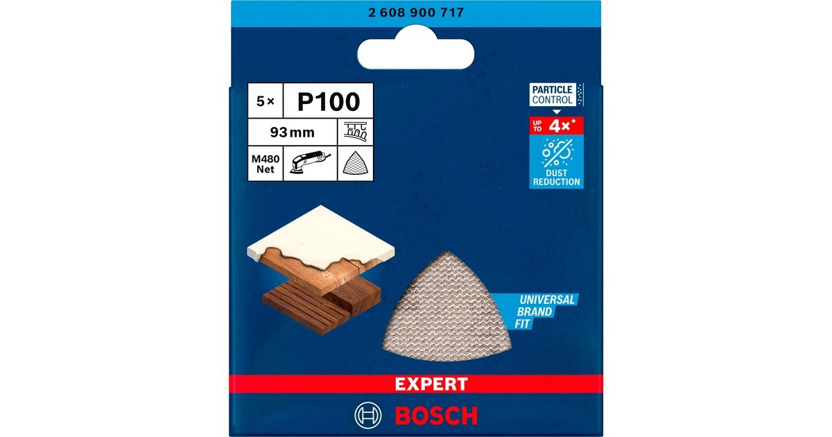 Bosch Expert M480 Netzstruktur-Schleifblatt 93mm, K100(5 Stück, für Deltaschleifer)