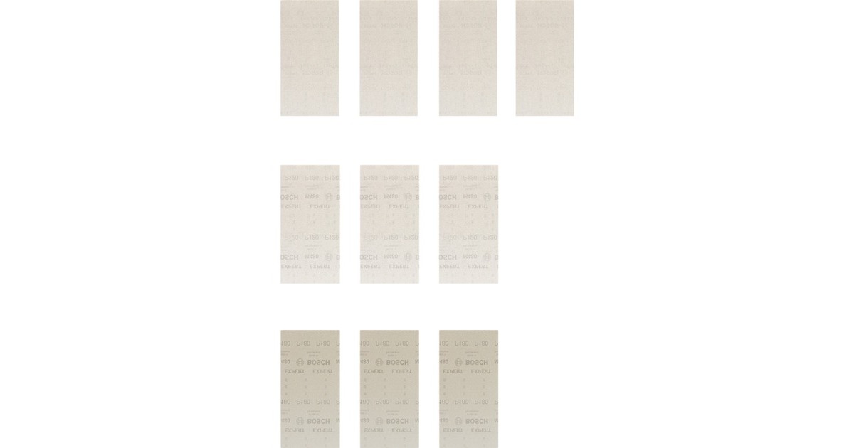 Bosch Expert M480 Netzstruktur-Schleifblatt-Set 115 x 230mm, K80 / 120 / 180(10-teilig, für Schwingschleifer)