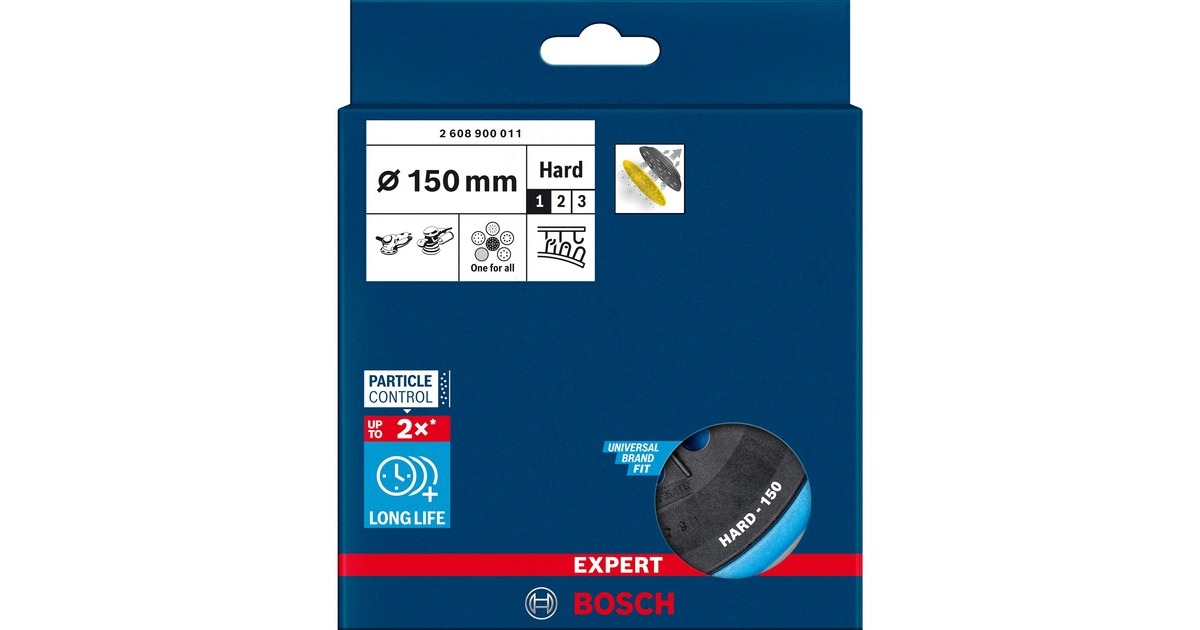 Bosch Expert Multiloch Stützteller, hart, Ø150mm, M8, Schleifteller(schwarz, für Bosch Exzenterschleifer)