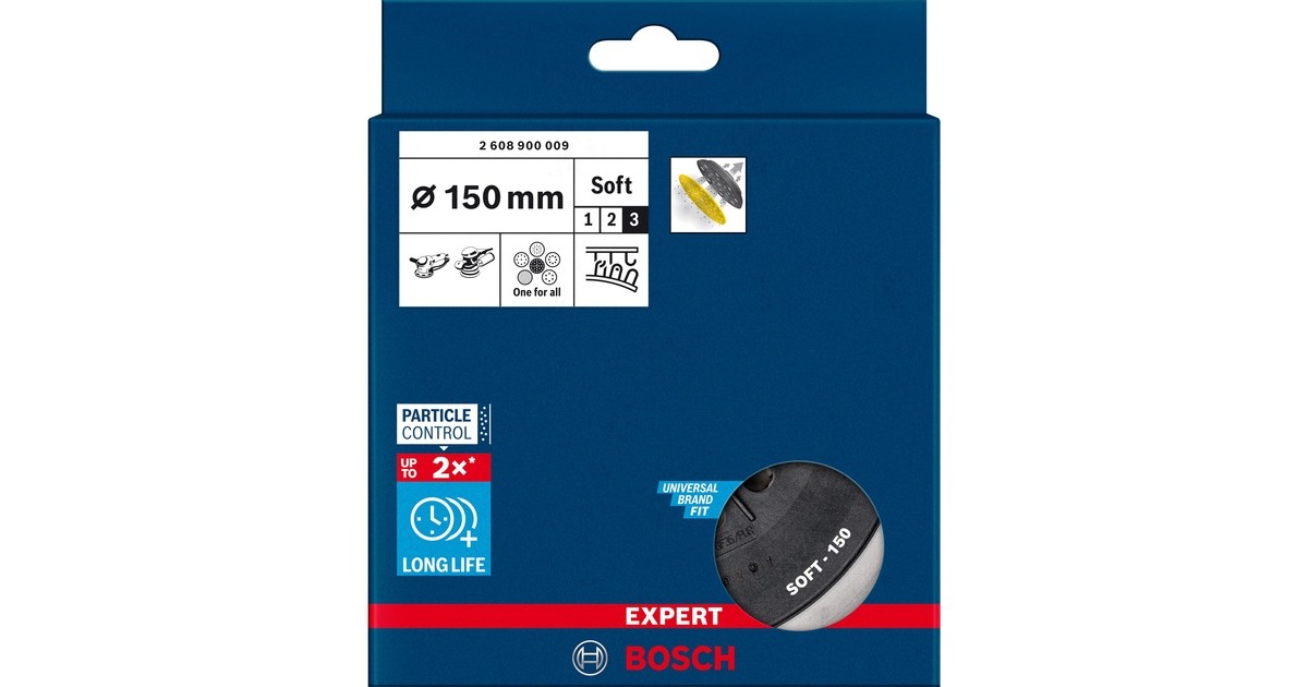 Bosch Expert Multiloch Stützteller, weich, Ø150mm, M8, Schleifteller(schwarz, für Bosch Exzenterschleifer)