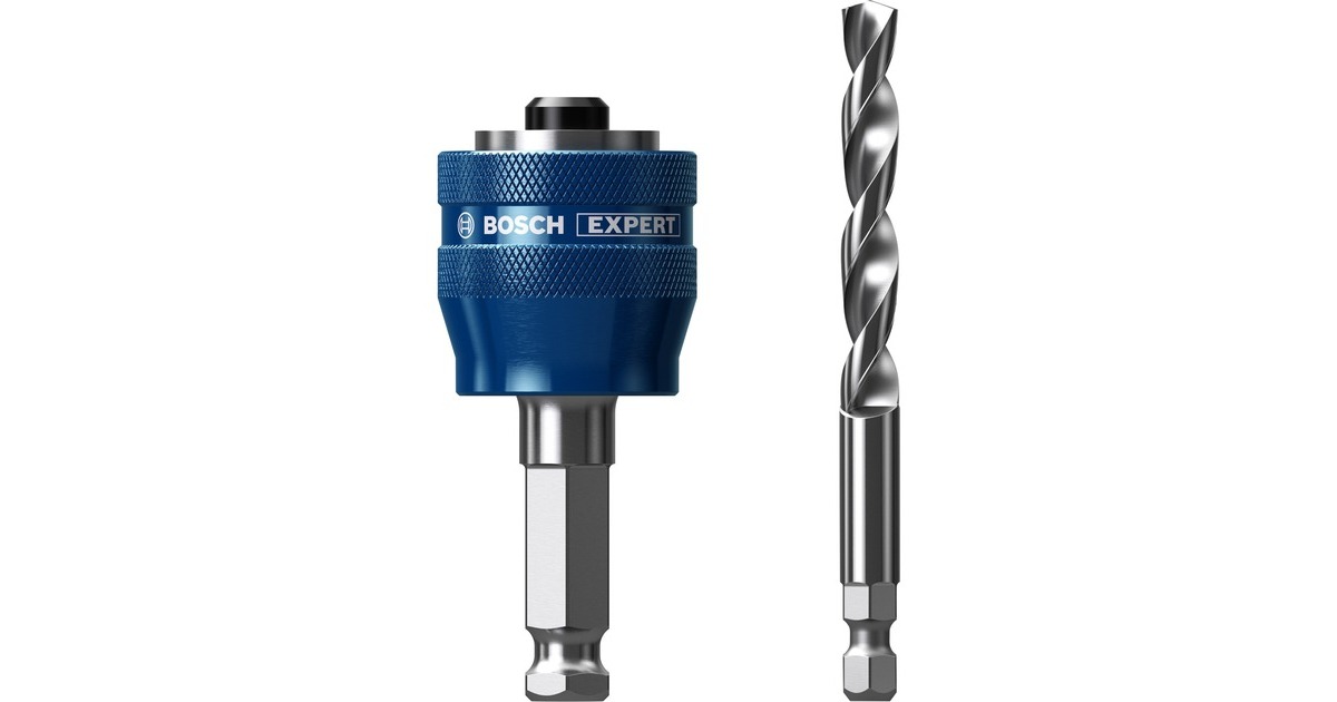Bosch Expert Power Change Plus Adapter, Hex 11mm(blau, 2-teilig, mit HSS-G Zentrierbohrer Ø 7,15mm x105mm)