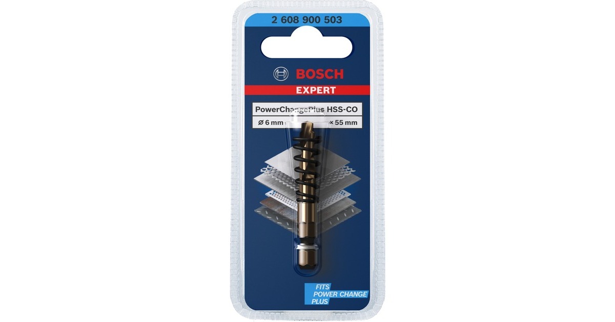 Bosch Expert Power Change Plus Blech-Zentrierbohrer, Ø 6 x 55mm(für Lochsägen)