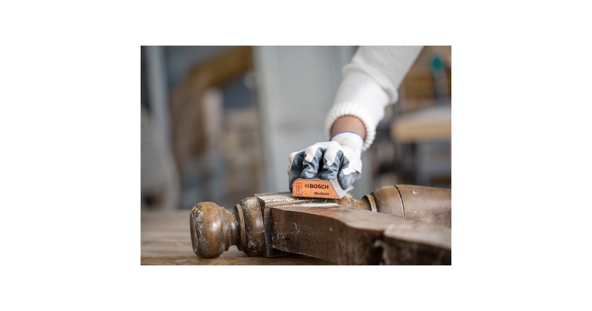 Bosch Expert S471 Standard Schleifblock, mittel, Schleifschwamm(orange, 97 x 69 x 26mm)