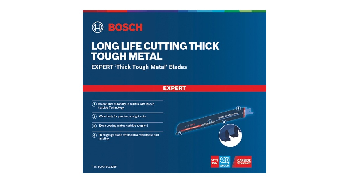 Bosch Expert Säbelsägeblatt ‘Thick Tough Metal’ S 1155 CHC(Länge 225mm)