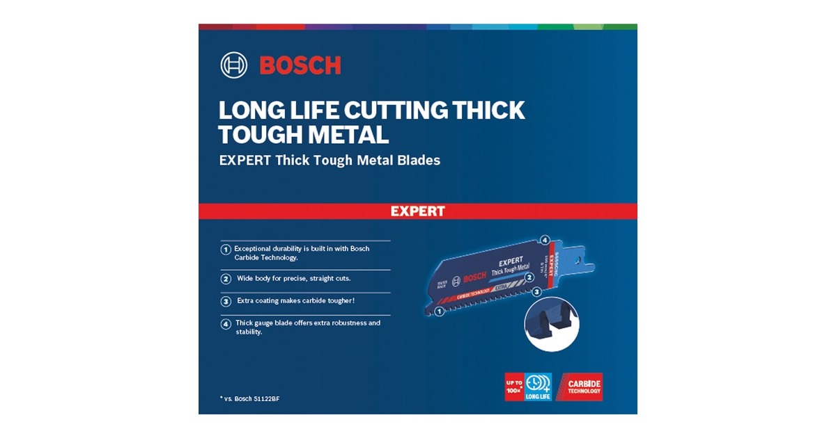 Bosch Expert Säbelsägeblatt ‘Thick Tough Metal’ S 555 CHC(Länge 100mm)