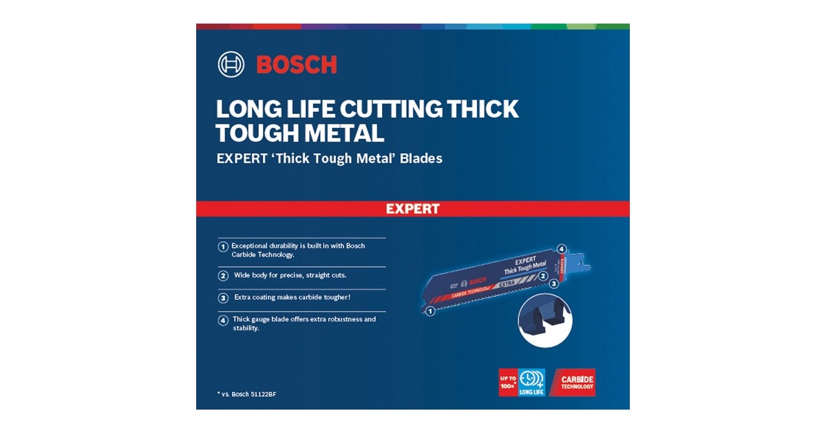 Bosch Expert Säbelsägeblatt ‘Thick Tough Metal’ S 955 CHC(Länge 150mm)