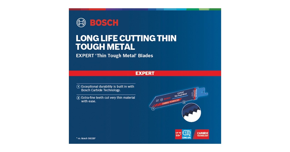 Bosch Expert Säbelsägeblatt ‘Thin Tough Metal’ S 522 EHM(Länge 115mm)