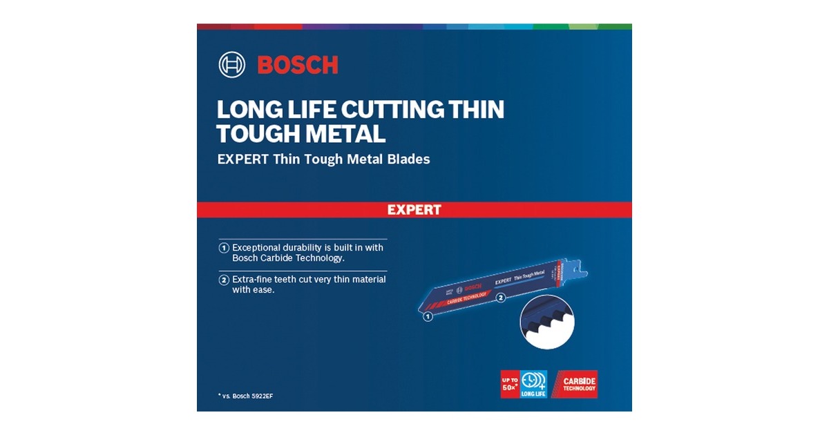 Bosch Expert Säbelsägeblatt ‘Thin Tough Metal’ S 922 EHM, 10 Stück(Länge 150mm)