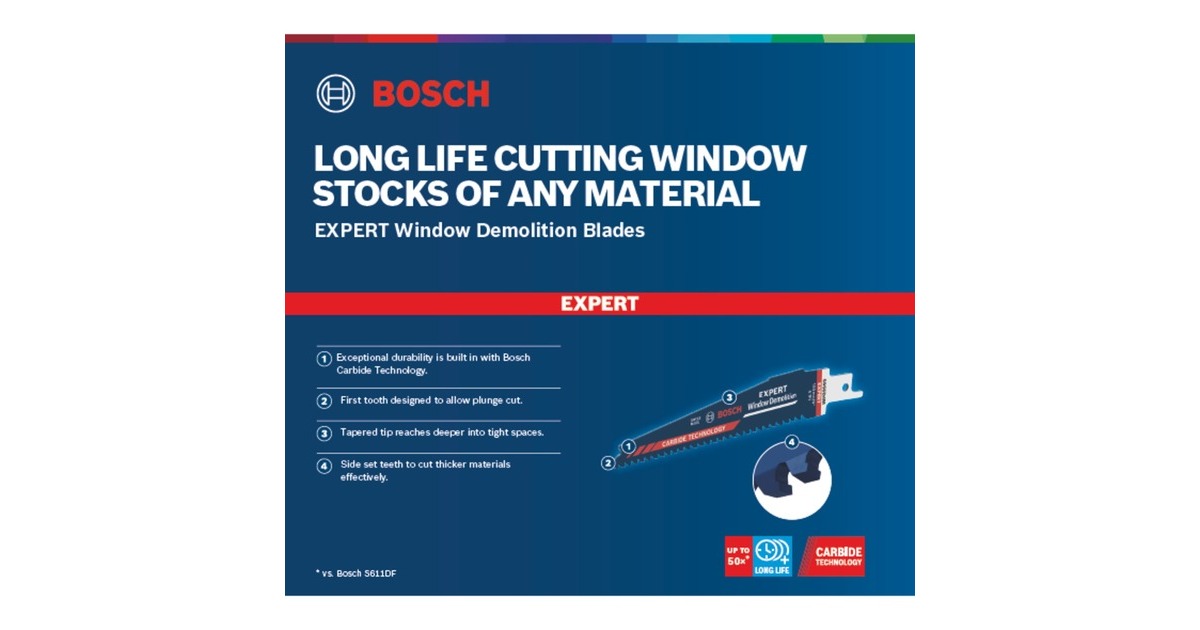Bosch Expert Säbelsägeblatt ‘Window Demolition’ S 956 DHM, 10 Stück(Länge 150mm)