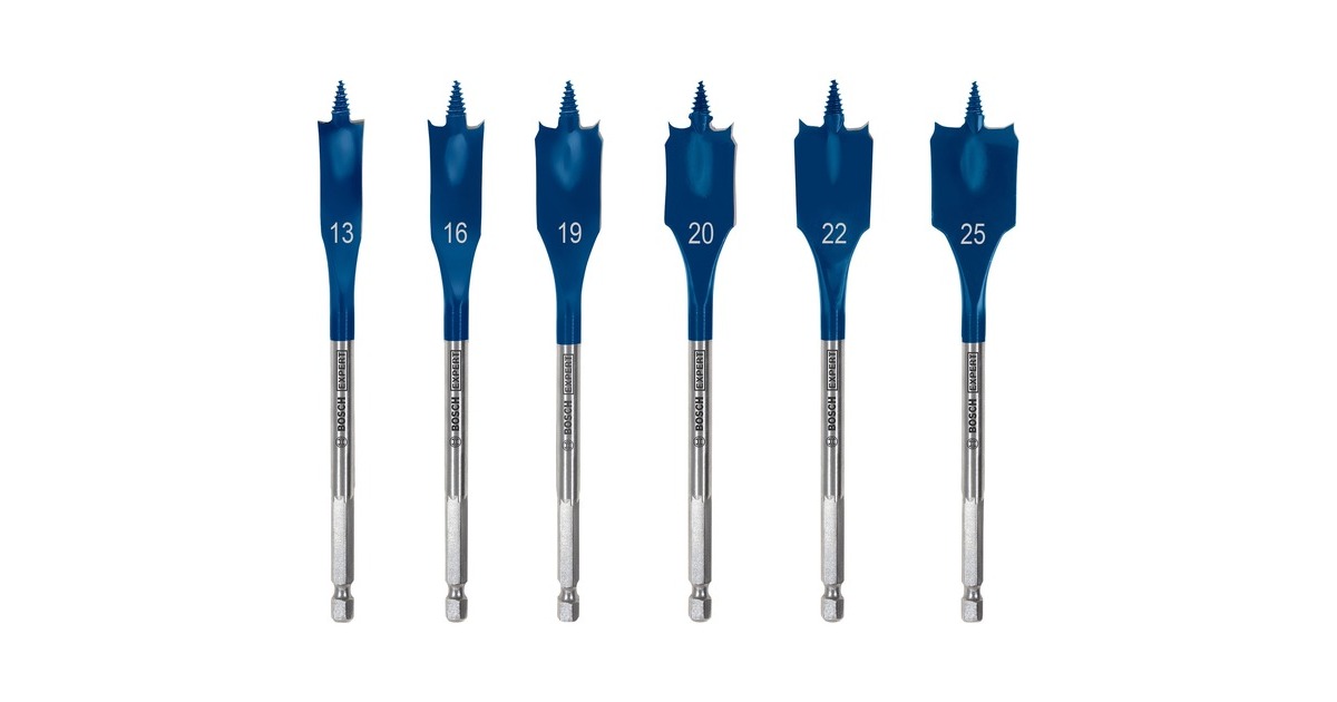 Bosch Expert Self Cut Speed Flachfräsbohrer-Satz, 6-teilig,Ø 13 - 25mm(Länge 152mm)