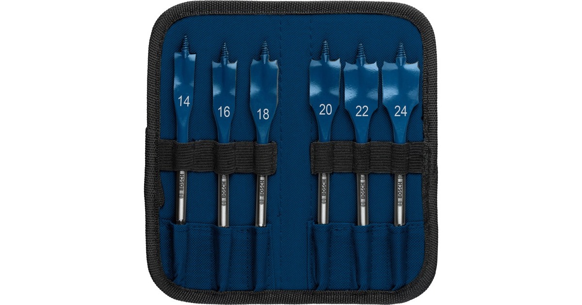 Bosch Expert Self Cut Speed Flachfräsbohrer-Satz, 6-teilig,Ø 14 - 24mm(Länge 152mm)