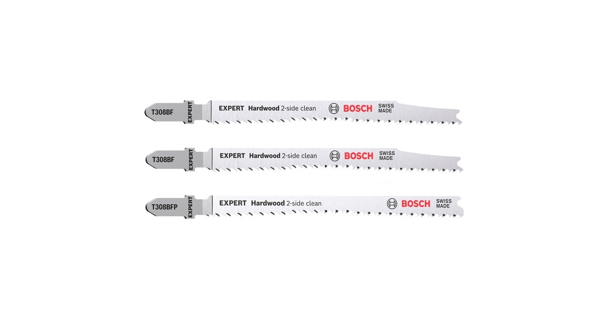 Bosch Expert Stichsägeblatt-Satz 'Hardwood 2-side clean', 3-teilig(2x T 308 BF, 1x T 308 BFP)