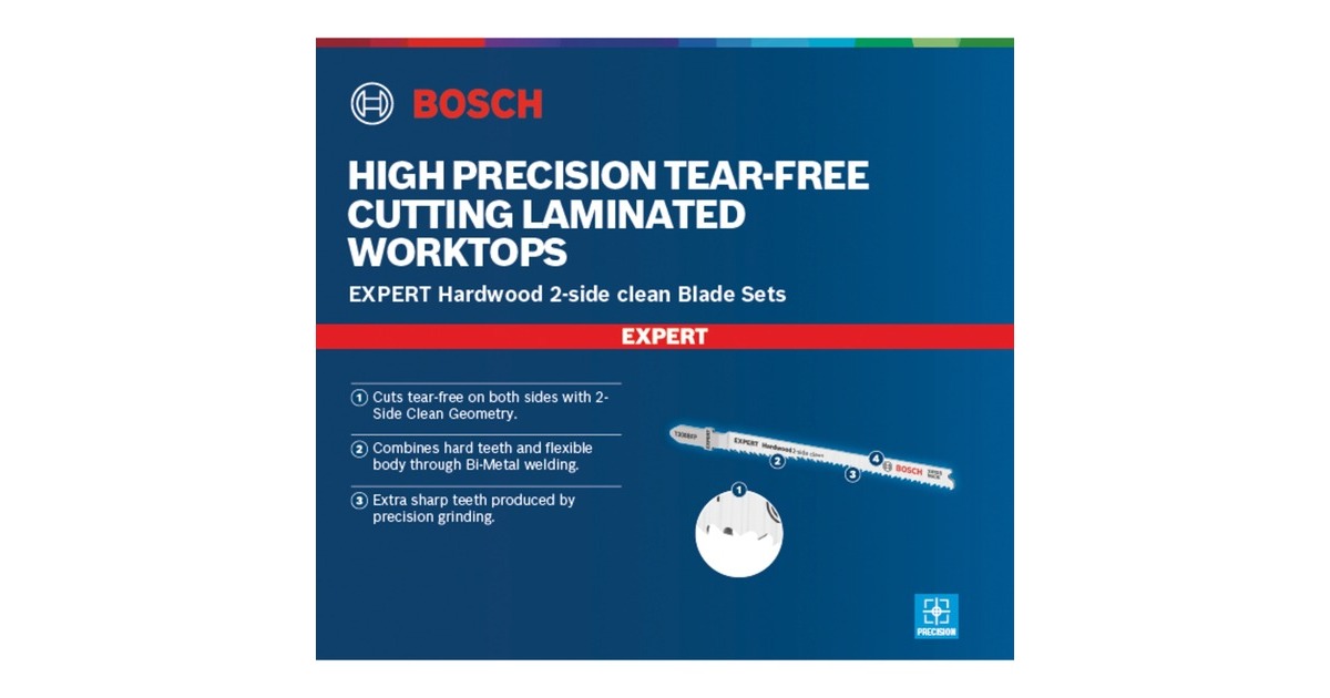 Bosch Expert Stichsägeblatt-Satz 'Hardwood 2-side clean', 3-teilig(2x T 308 BF, 1x T 308 BFP)