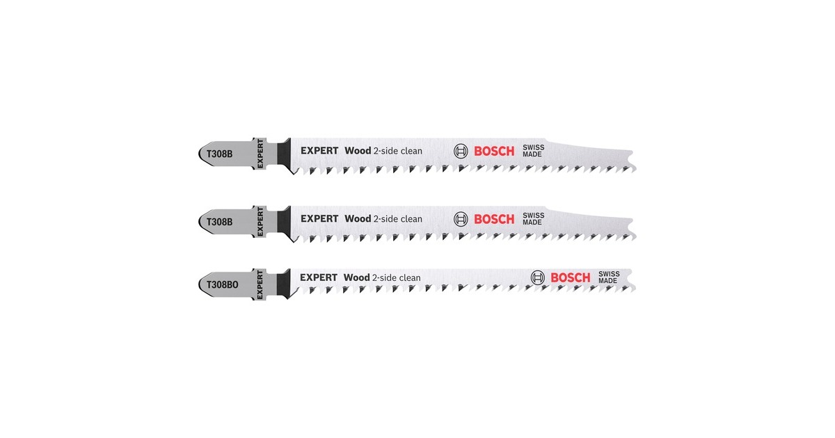 Bosch Expert Stichsägeblatt-Satz 'Wood 2-side clean', 3-teilig(2x T 308 B, 1x T 308 BO)