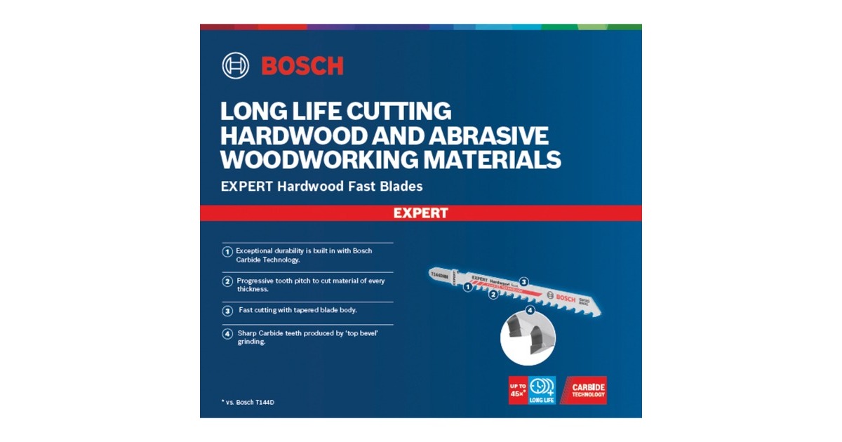 Bosch Expert Stichsägeblatt T 144 DHM 'Hardwood Fast'(3 Stück)