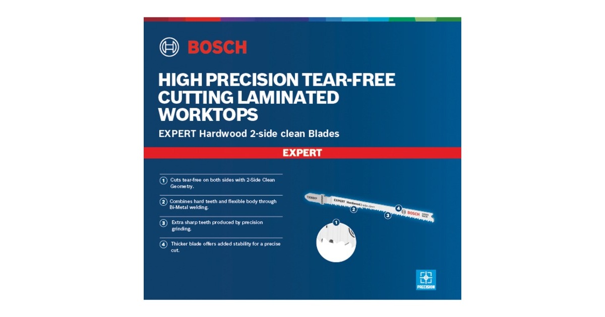 Bosch Expert Stichsägeblatt T 308 BFP 'Hardwood 2-side clean'(5 Stück)