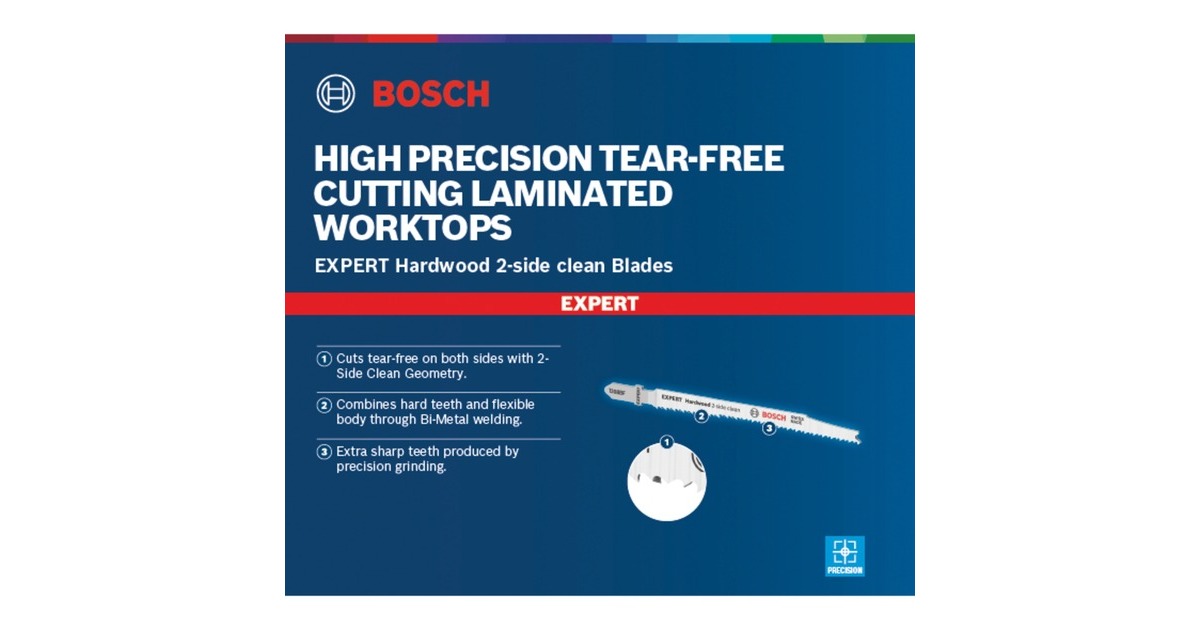 Bosch Expert Stichsägeblatt T 308 BF 'Hardwood 2-side clean'(25 Stück)
